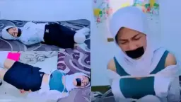 Pelajar Daun Masih Muda Cantik Hijab Disekap